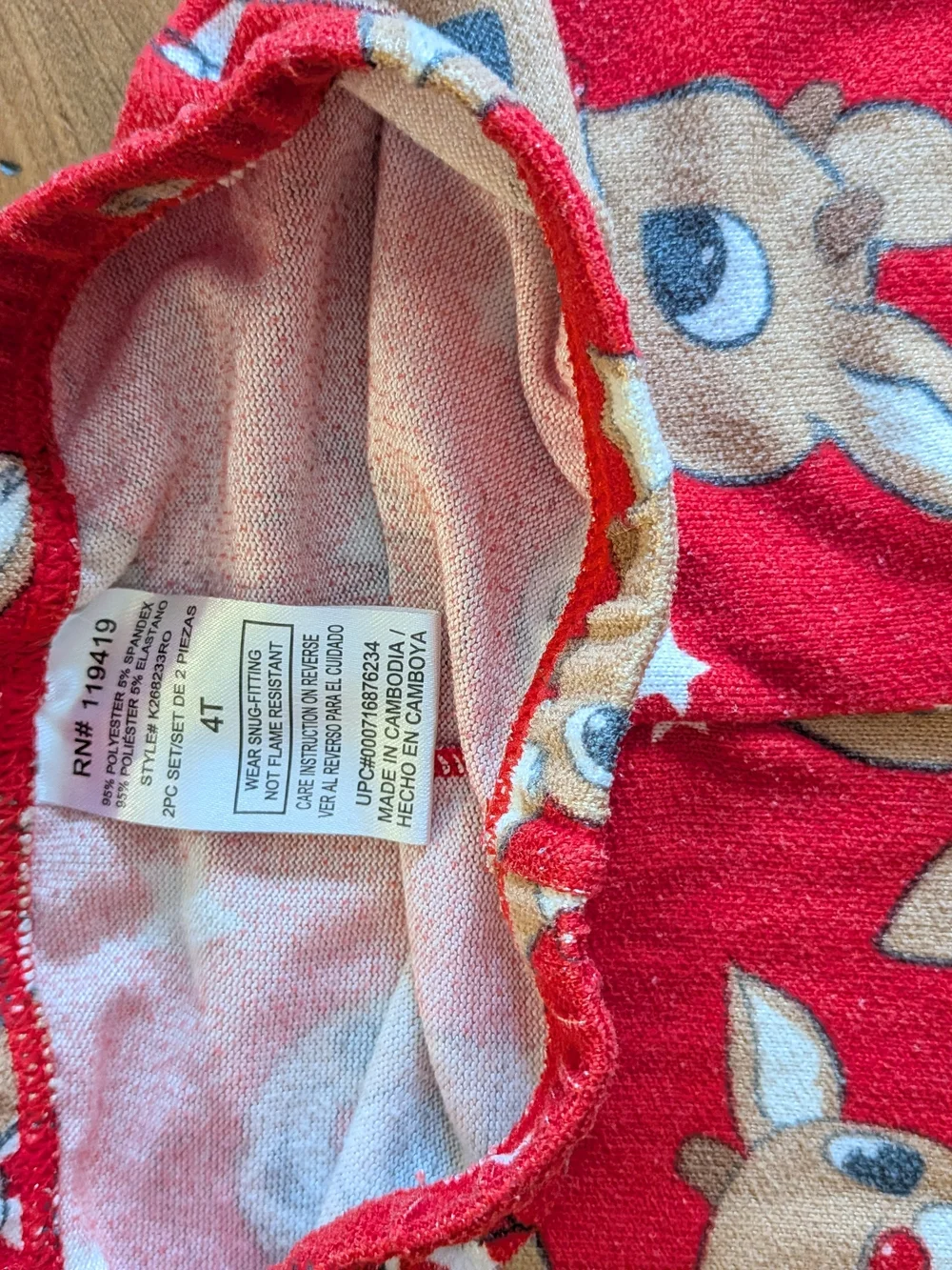 Rudolph The Red Nosed Reindeer Bpys Pajama Set, Size 4T